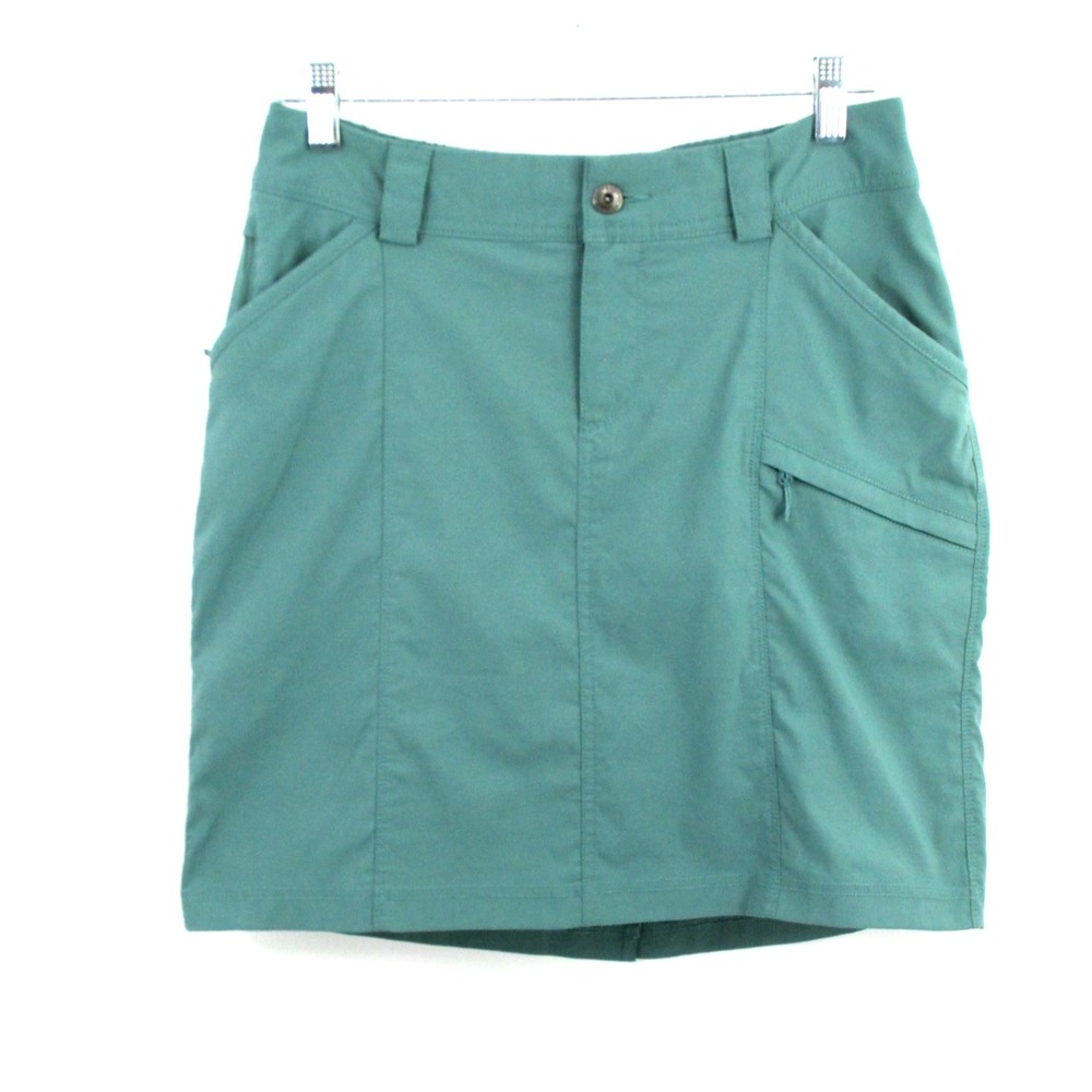 Duluth Dry On the Fly Skort Women 6 Green Zip Pockets Stretch Tennis Golf Hiking